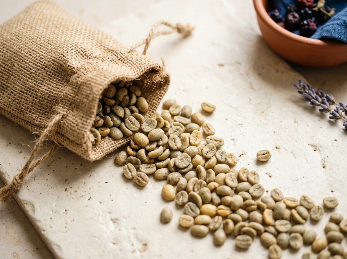 Raw green coffee beans - green coffee extract supplement source